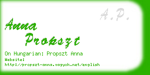 anna propszt business card